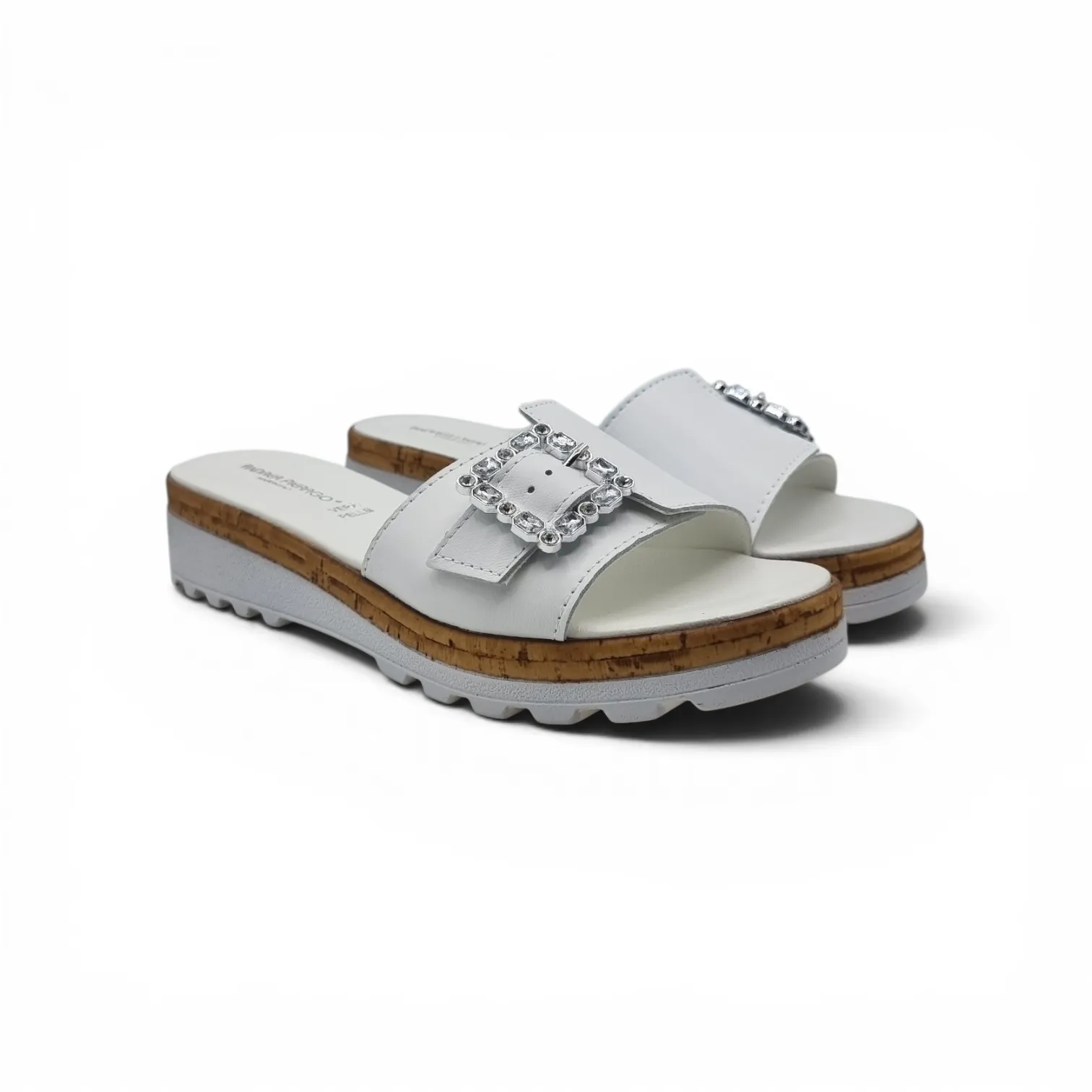 Andrea Pierago 3566-70811 ciabatte in pelle con fibbia diamantata - immagine 7
