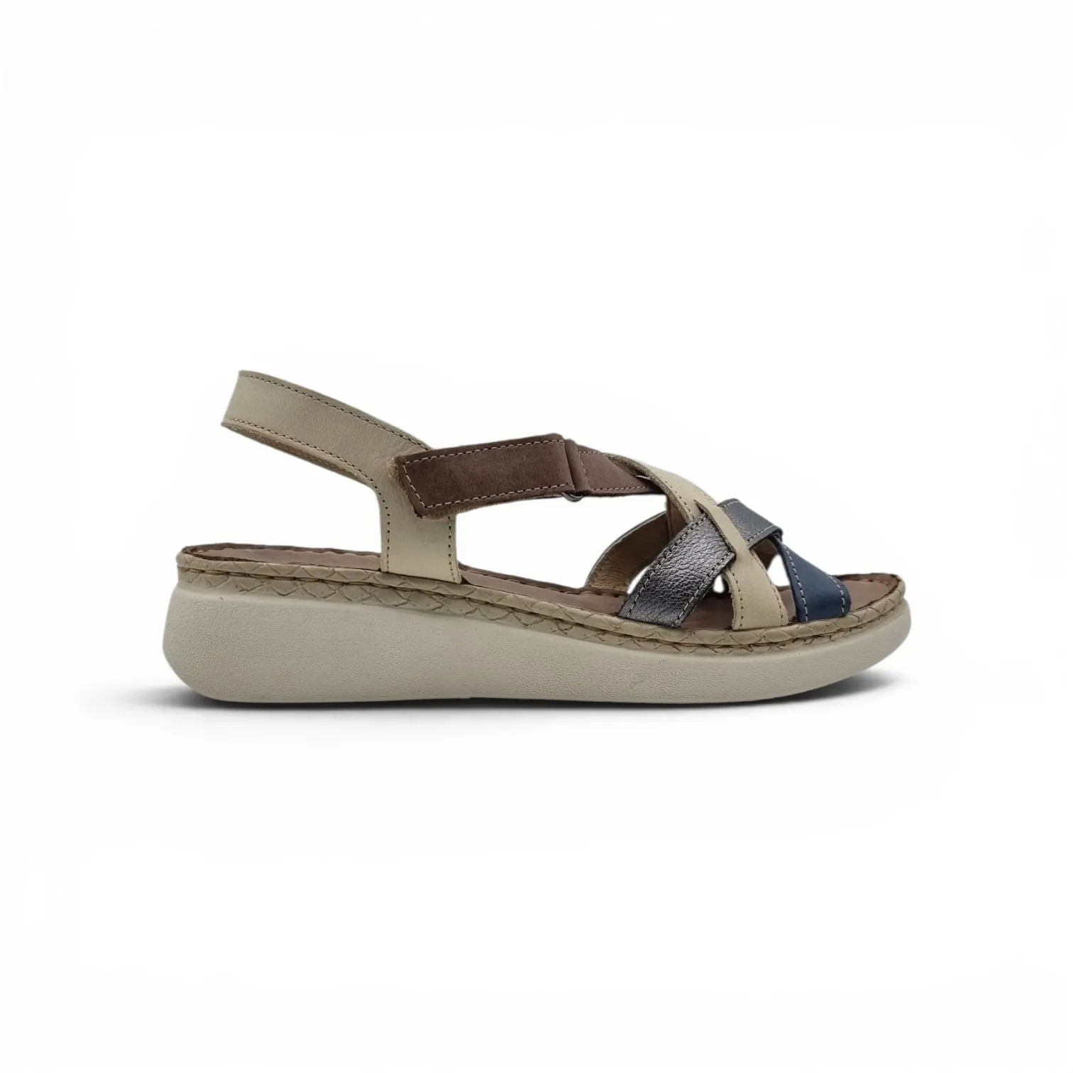 Riposella D16285 sandali in vera pelle con listini incrociati - immagine 3