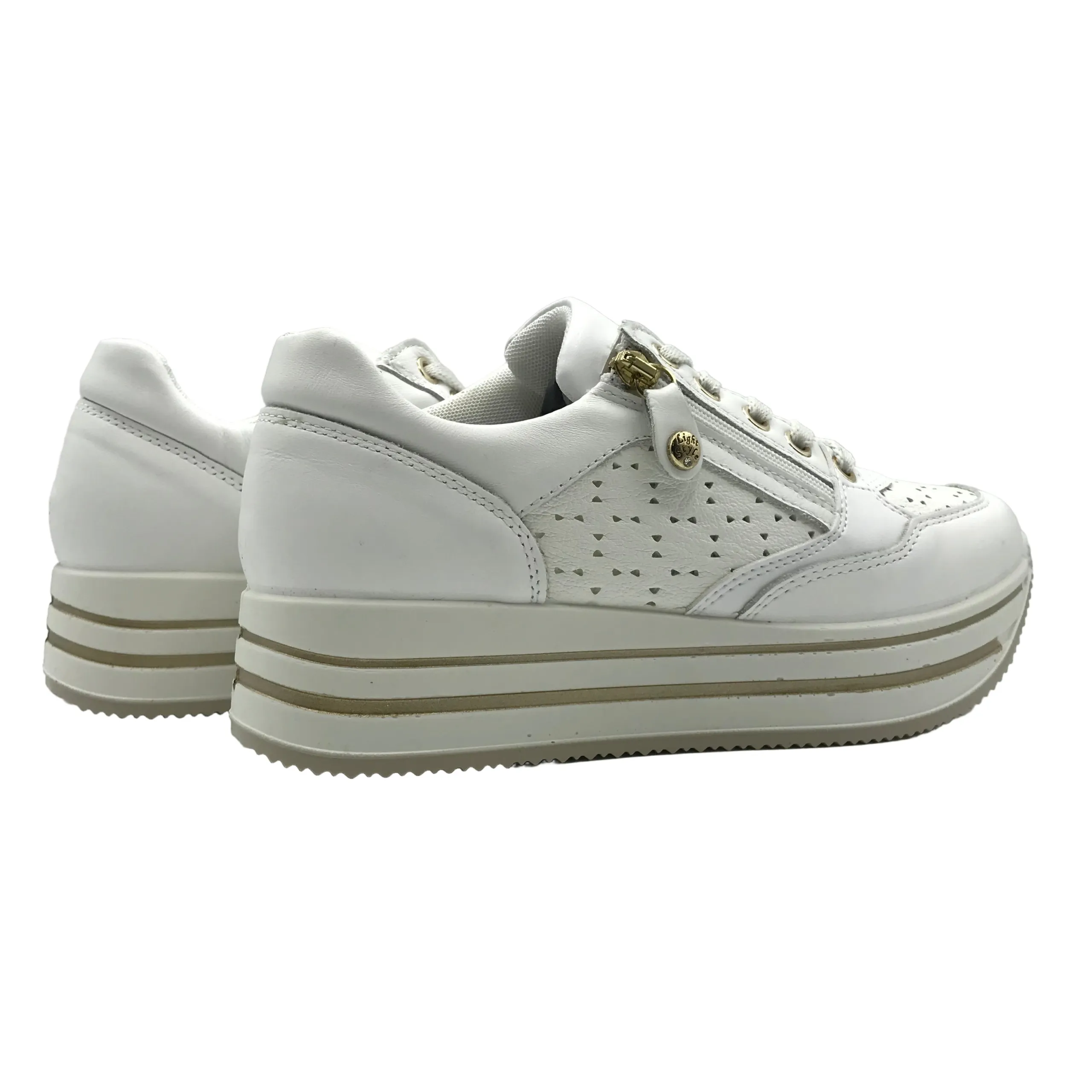 Imac | Sneakers in vera pelle con lacci e cerniera e platform | 756960 - immagine 4