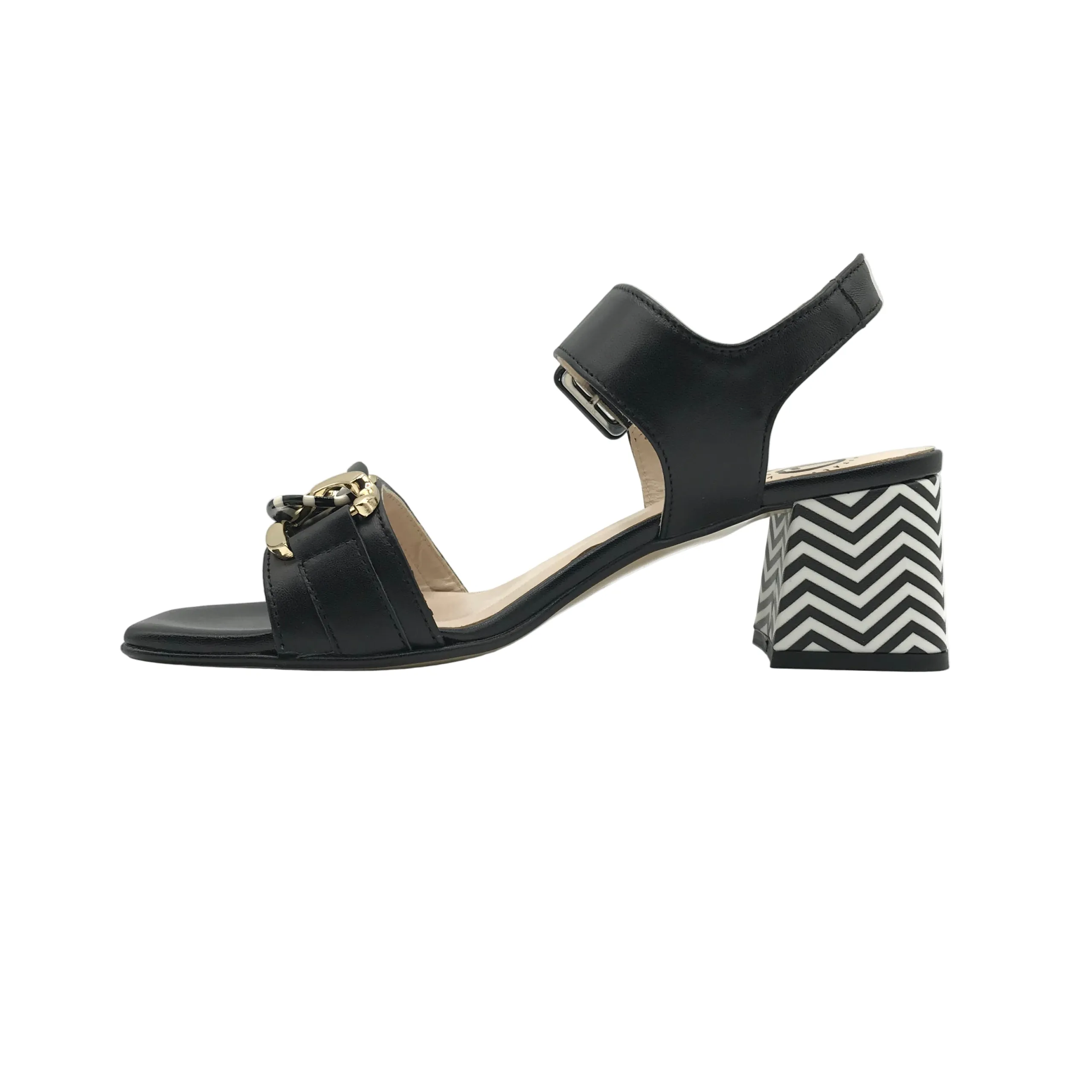 Linea Uno | Sandali in vera pelle con catena e fibbia quadrata | K255 - immagine 3
