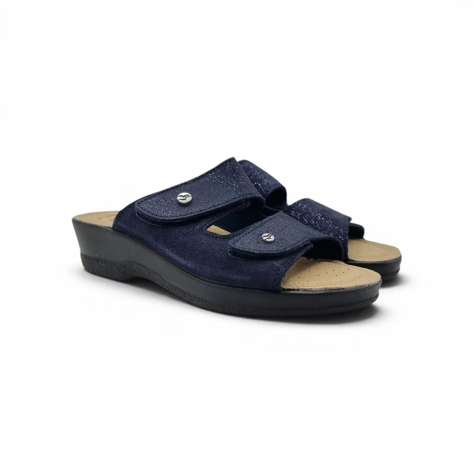 Fly Flot 63C66BE ciabatte in pelle con doppio velcro - immagine 7